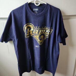 2017 NFL Rams Reebok Navy and Gold St. Louis Rams Tee L